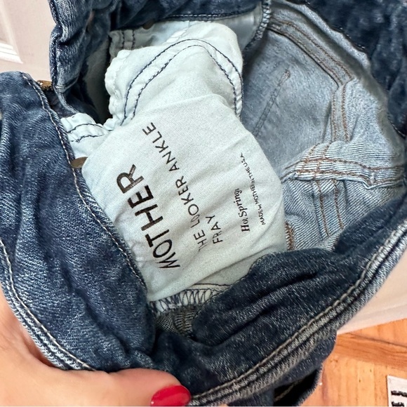 Mother the looker ankle fray high rise skinny jeans 24 blue - Picture 8 of 10